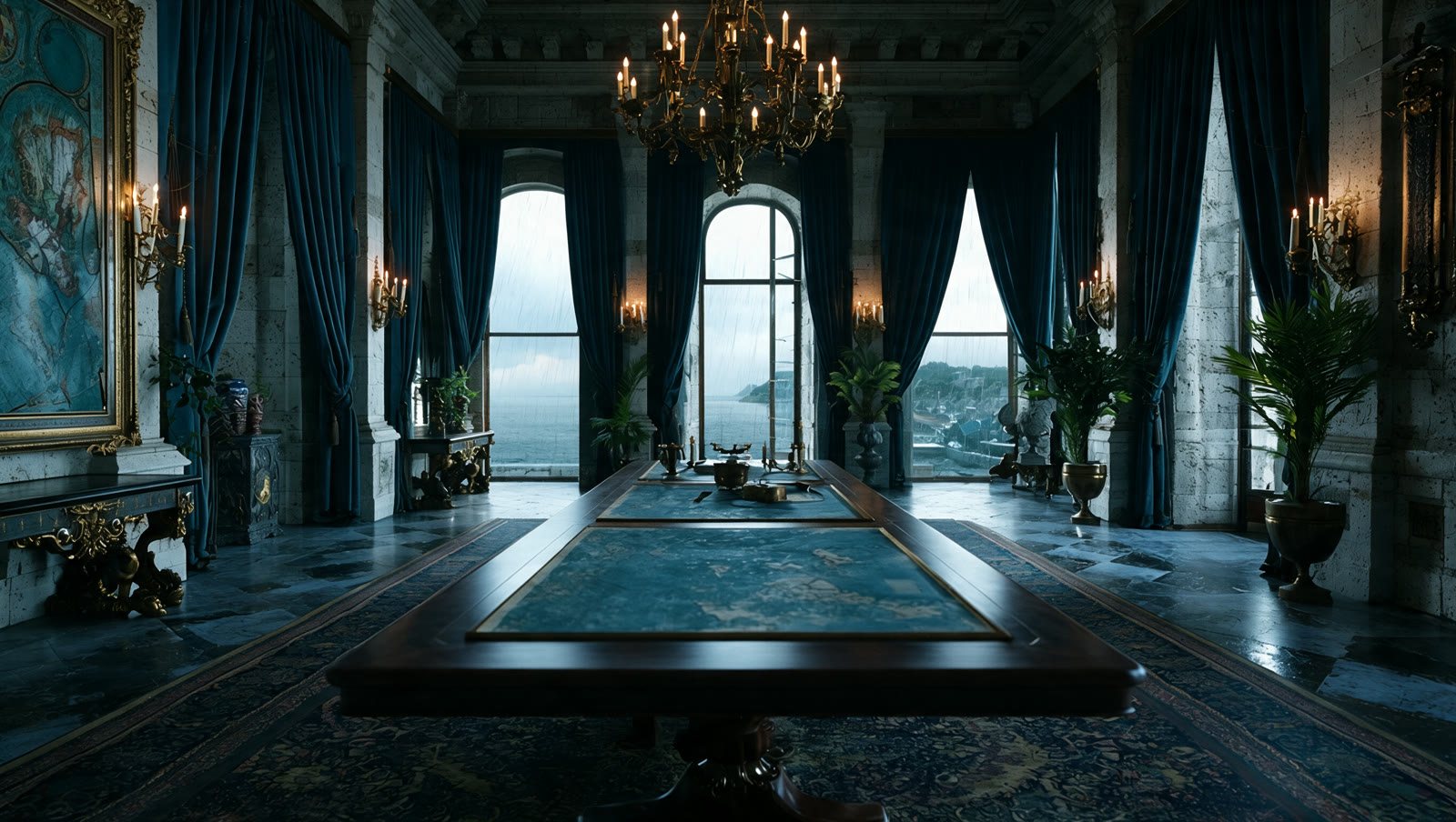 Maritime salon overlooking the sea